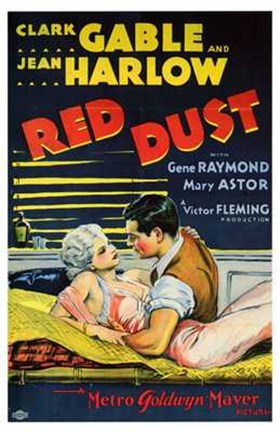 Framed Red Dust Gable and Harlow Film Print
