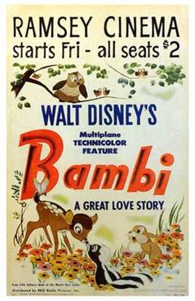 Framed Bambi A Great Love Story Print