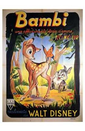 Framed Bambi Walt Disney Print