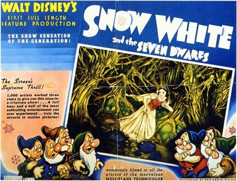 Framed Snow White and the Seven Dwarfs Screen&#39;s Supreme Thrill Print