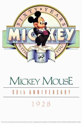 Framed Mickey Mouse 60Th Anniversary Gallery Print