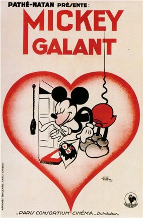 Framed Mickey Mouse - heart Print