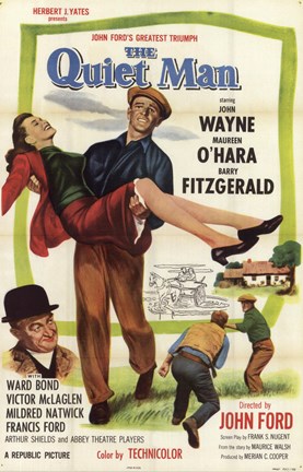 Framed Quiet Man Fitzgerald John Wayne &amp; O&#39;Hara Print