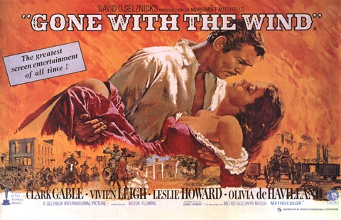 Framed Gone with the Wind  Horizontal Close Up Print