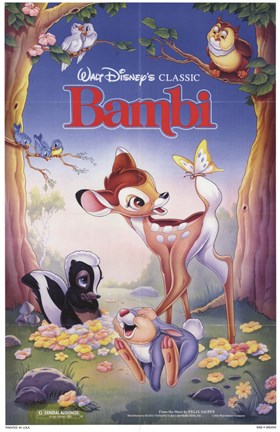 Framed Bambi Movie Print