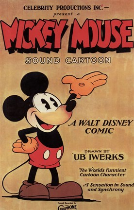Framed Mickey Mouse - Sound Cartoon Print