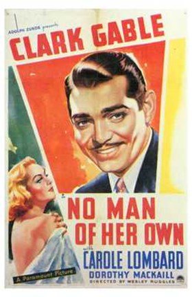 Framed No Man of Her Own With Gable And Lombard Print