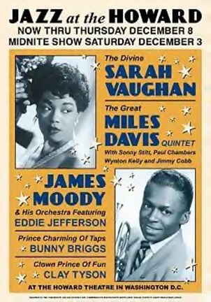 Framed Sarah Vaughan &amp; Miles Davis: Jazz at the Howard Print
