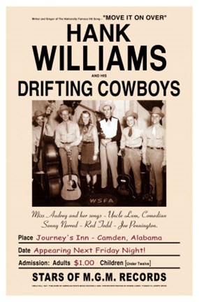 Framed Hank Williams and His Drifting Cowboys, Alabama, 1947 Print