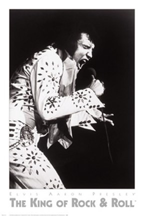 Framed Elvis, performing in Vegas Print