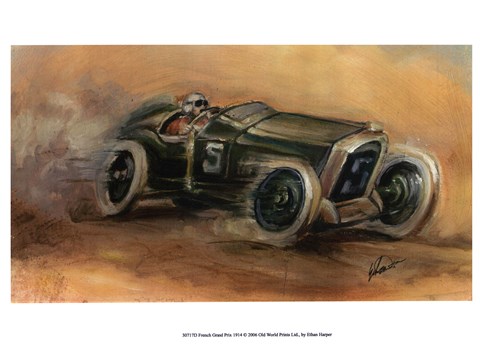 Framed French Grand Prix 1914 Print