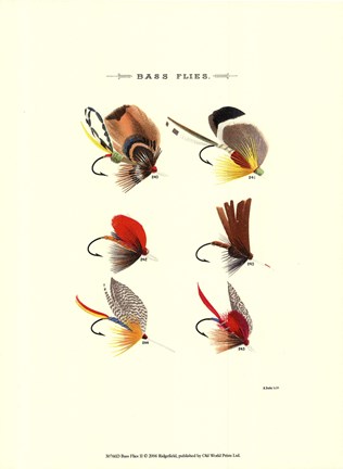 Framed Bass Flies II Print