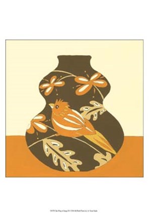 Framed Take Wing in Orange III Print