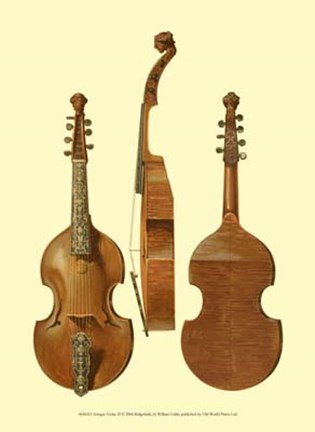 Framed Antique Violas II Print