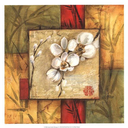 Framed Asian Orchid Montage I Print