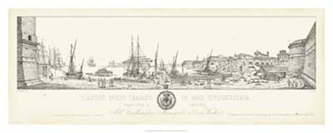 Framed Antique Seaport II Print