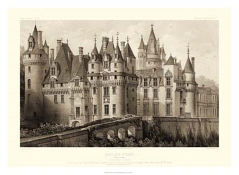Framed Sepia Chateaux II Print