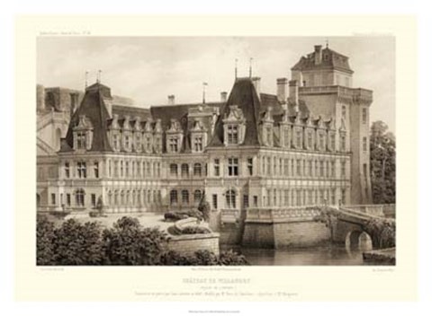 Framed Sepia Chateaux IV Print