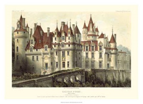 Framed French Chateaux VII Print