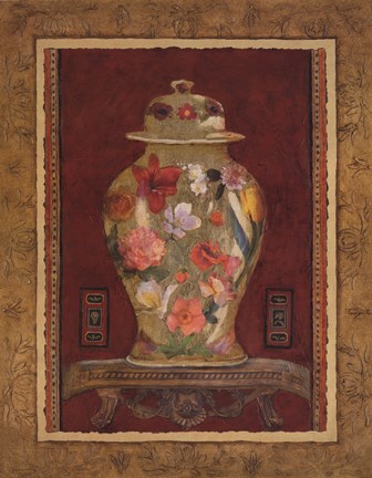Framed Romantic Urn I Print