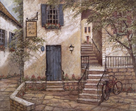 Framed Hotel de la Place Print