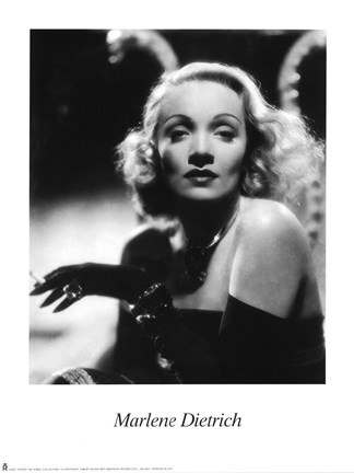 Framed Marlene Dietrich - Black and white Print