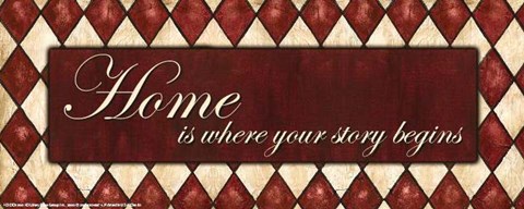 Framed WTLB Harlequin CinnabarHome is where Print