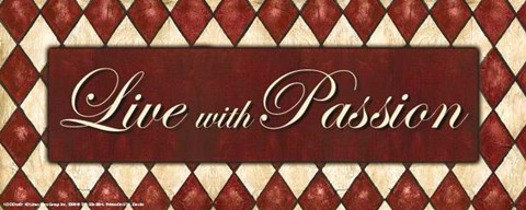 Framed WTLB Harlequin CinnabarLive with Passion Print