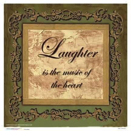 Framed Words to Live By, Sage/GoldLaughter Print