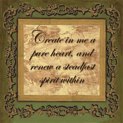 Framed Words to Live By, Sage/GoldCreate in me Print
