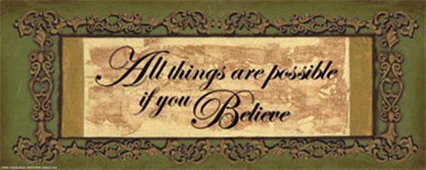 Framed Words to Live By, Sage/GoldAll things Print