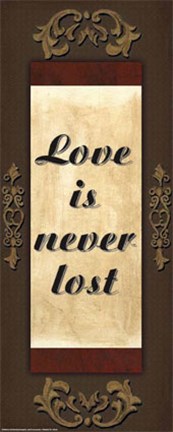 Framed WTLB, Brown/GoldLove is never lost Print