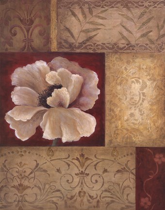 Framed Patchwork Poppy Print