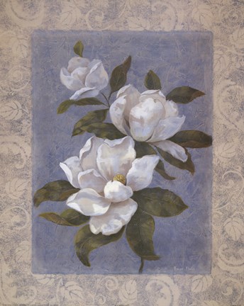 Framed Blue Magnolias II Print