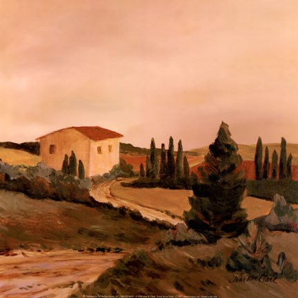 Framed Sunny Tuscan Fields Print