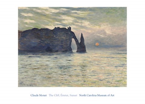 Framed Cliff, Etretat, Sunset, 1883 Print