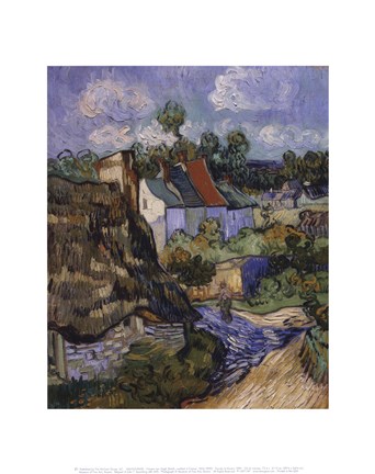 Framed Houses at Auvers, c.1890 Print