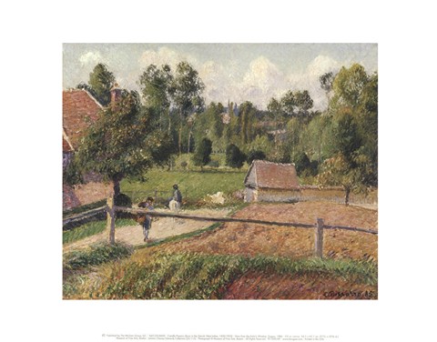 Framed View from the Artist&#39;s Window, Eragny Print
