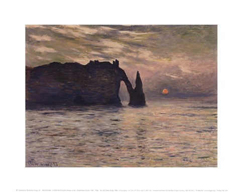 Framed Cliff, Etretat, Sunset, 1883 Print