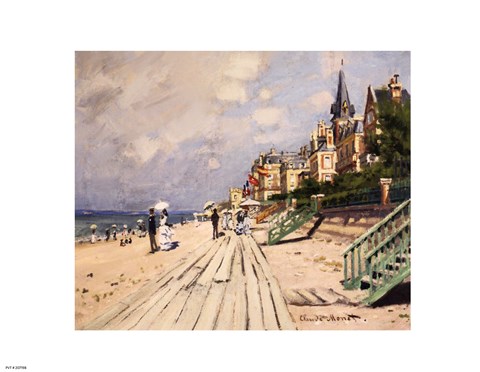 Framed Beach at Trouville, c.1870 Print