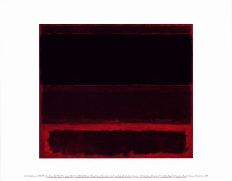 Framed Four Darks in Red, 1958 Print