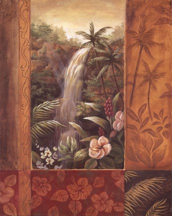 Framed Tropical Waterfall II Print