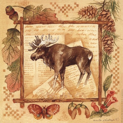 Framed Moose - square Print