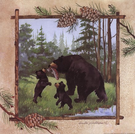 Framed Black Bears III Print