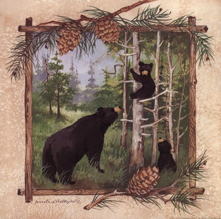 Framed Black Bears II Print