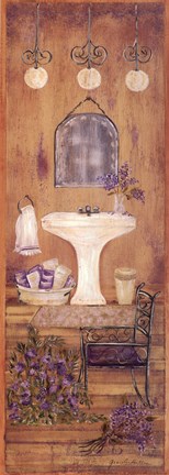 Framed Bath in Lavender I Print