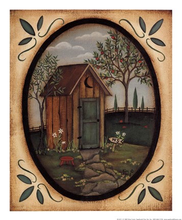 Framed His Outhouse Print