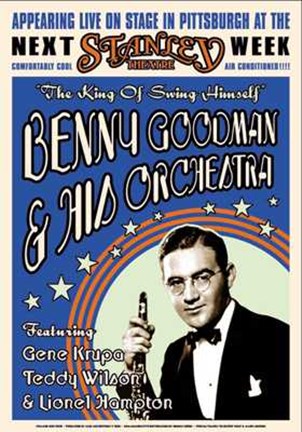 Framed Benny Goodman Stanley Theatre Pittsburg Print