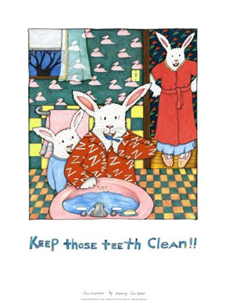 Framed Keep Those Teeth Clean Print