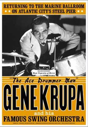 Framed Gene Krupa, Atlantic City, 1941 Print